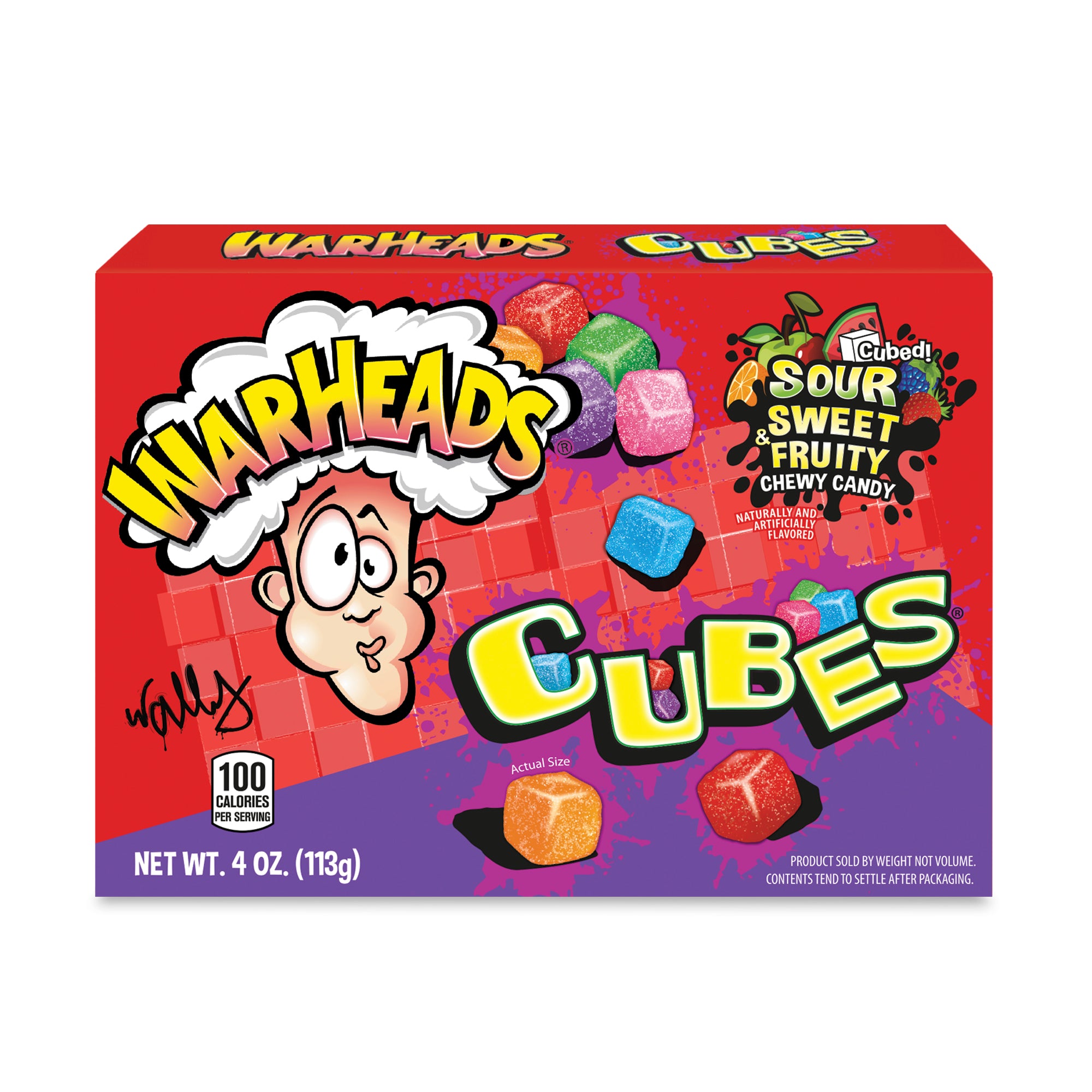Warheads Theatre Box Chewy Cubes 4oz Case of 12
