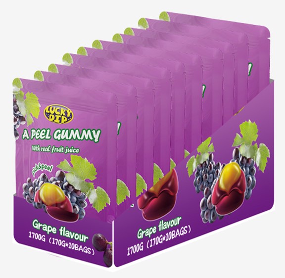 Grape Peel Gummy – Chewy & Juicy Fun 🍇| 10 x 170g Display Box
