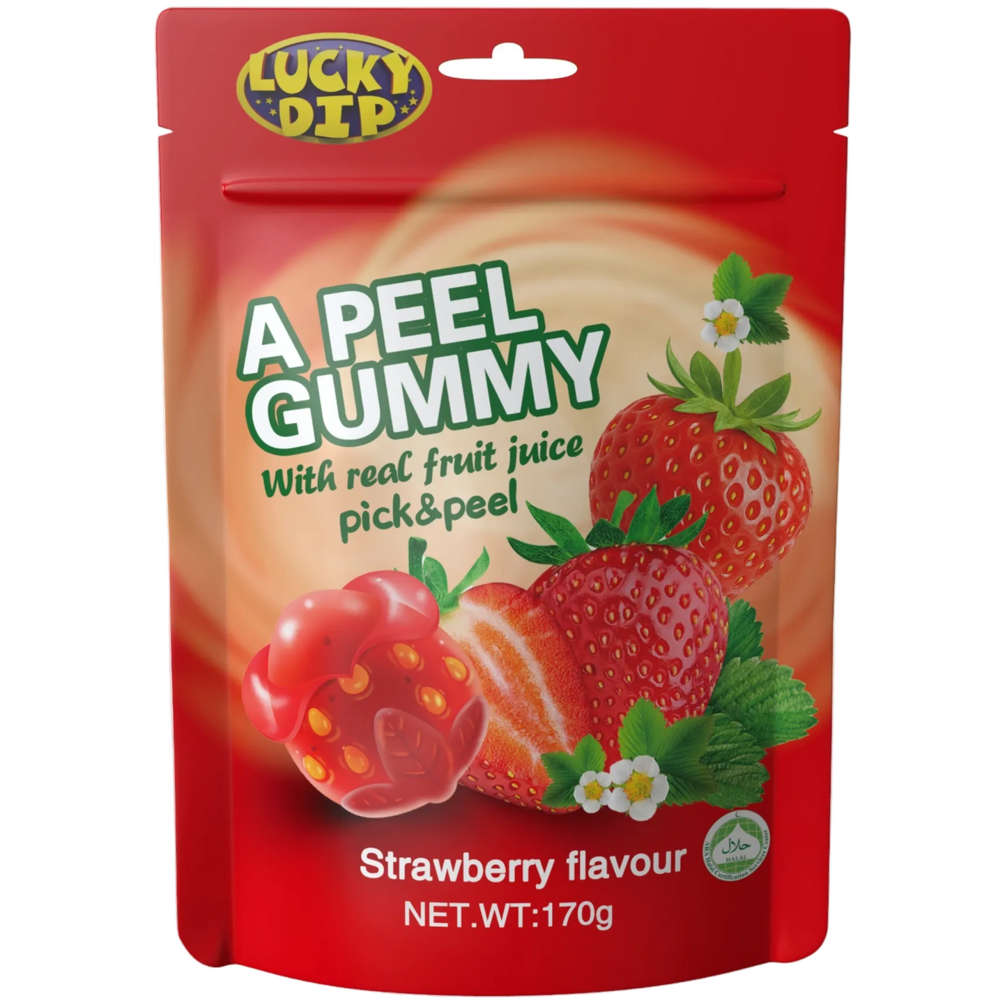 Strawberry Peel Gummy – Berry Sweet Fun 🍓| 10 x 170g Display Box
