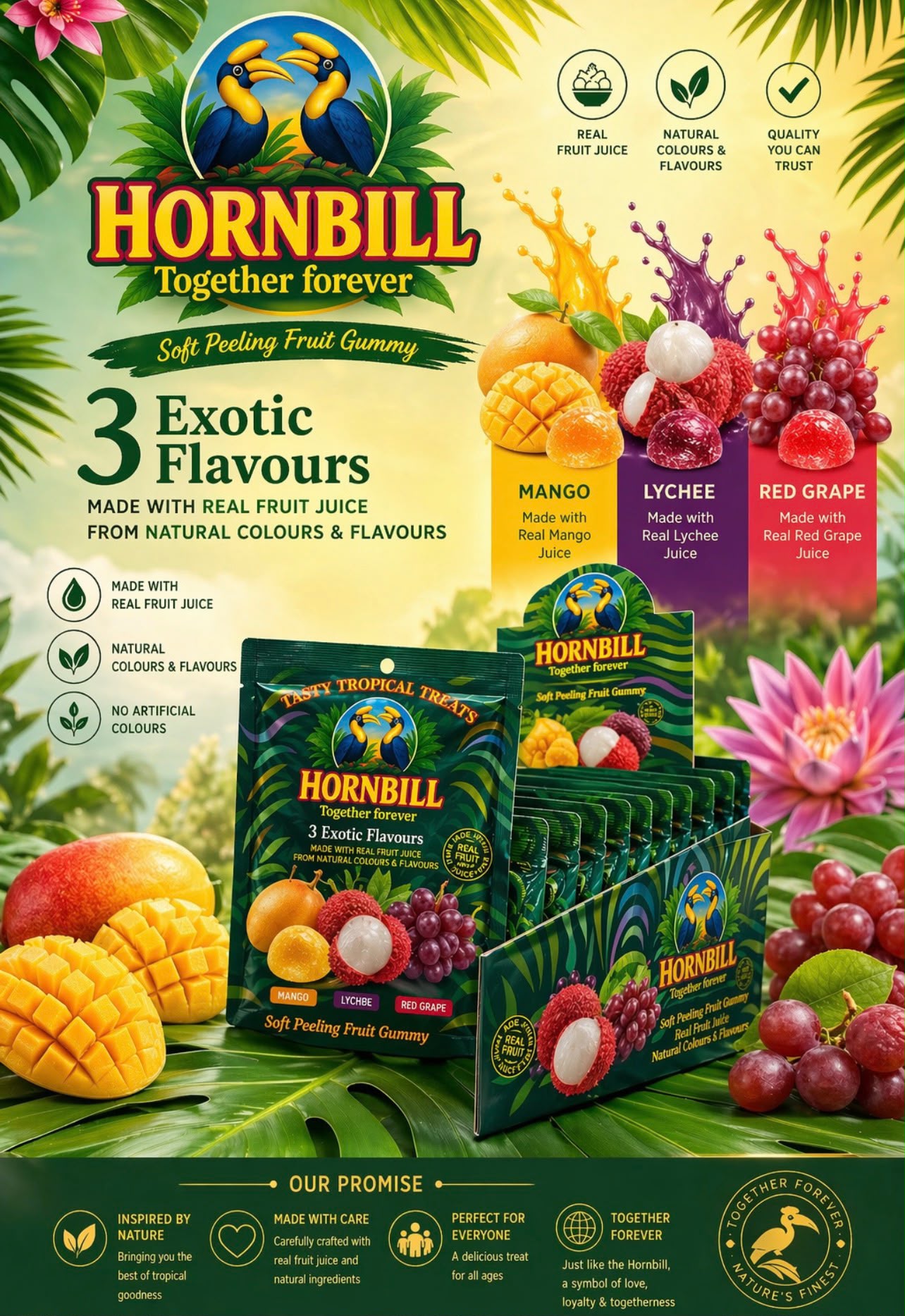 Hornbill Peel Gummy – Tropical Peel & Reveal Fun 🦜 | Display
