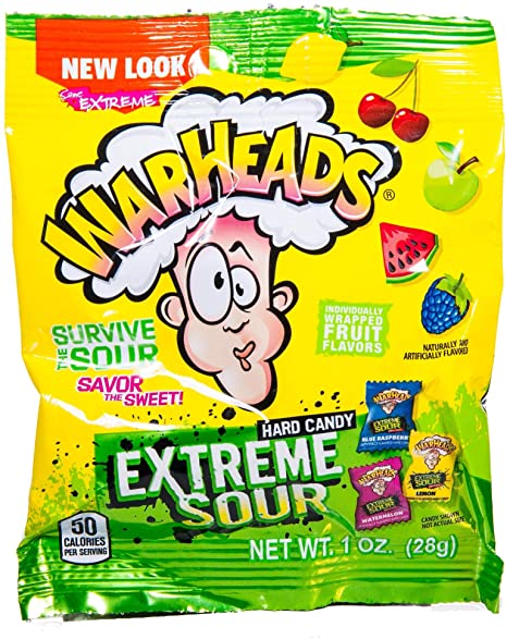 Warheads Extreme Sour Hard Candy Mini Bags 28g